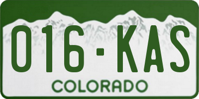 CO license plate 016KAS