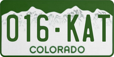 CO license plate 016KAT