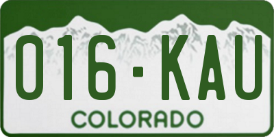 CO license plate 016KAU