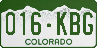 CO license plate 016KBG