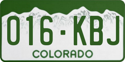 CO license plate 016KBJ