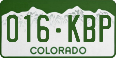 CO license plate 016KBP