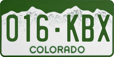 CO license plate 016KBX
