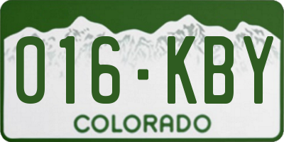 CO license plate 016KBY