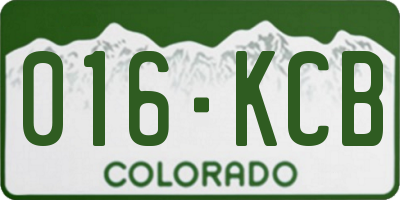CO license plate 016KCB