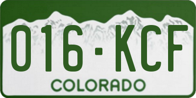 CO license plate 016KCF