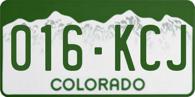 CO license plate 016KCJ