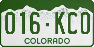 CO license plate 016KCO