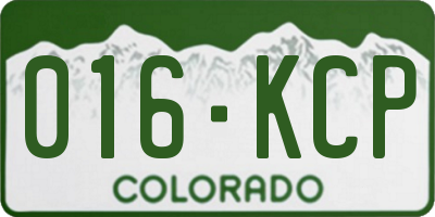 CO license plate 016KCP