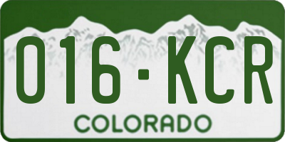 CO license plate 016KCR