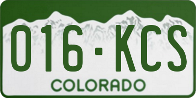 CO license plate 016KCS