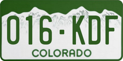 CO license plate 016KDF