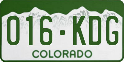 CO license plate 016KDG