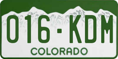 CO license plate 016KDM