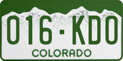 CO license plate 016KDO