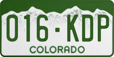 CO license plate 016KDP