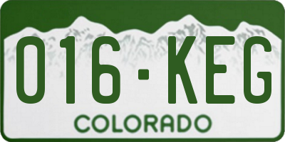CO license plate 016KEG