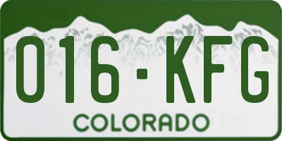 CO license plate 016KFG