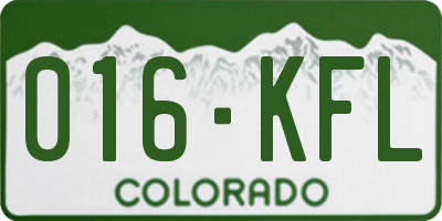 CO license plate 016KFL