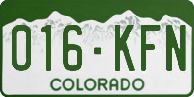 CO license plate 016KFN