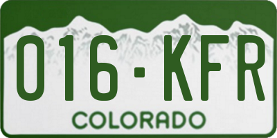 CO license plate 016KFR