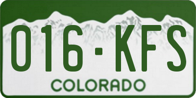 CO license plate 016KFS