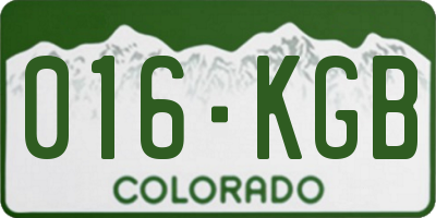 CO license plate 016KGB