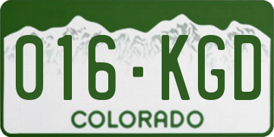 CO license plate 016KGD
