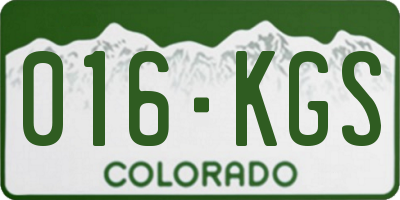 CO license plate 016KGS