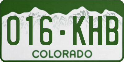 CO license plate 016KHB
