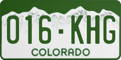 CO license plate 016KHG
