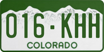 CO license plate 016KHH