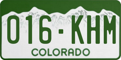 CO license plate 016KHM
