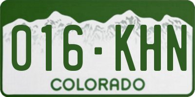 CO license plate 016KHN