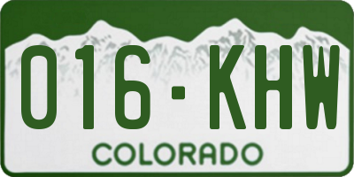 CO license plate 016KHW