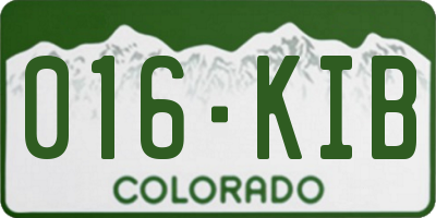 CO license plate 016KIB