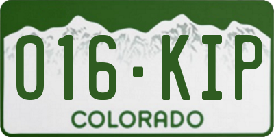 CO license plate 016KIP