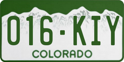 CO license plate 016KIY