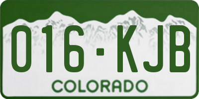 CO license plate 016KJB