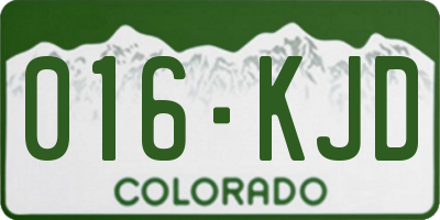 CO license plate 016KJD