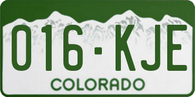 CO license plate 016KJE