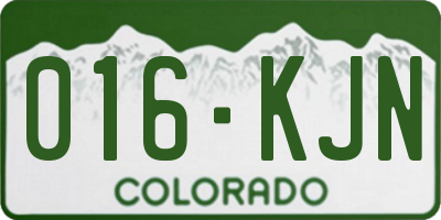 CO license plate 016KJN
