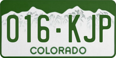 CO license plate 016KJP