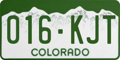 CO license plate 016KJT