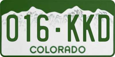 CO license plate 016KKD