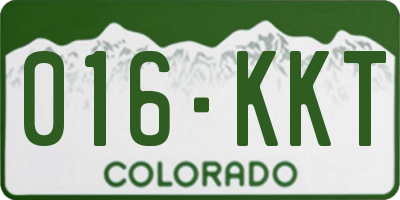 CO license plate 016KKT