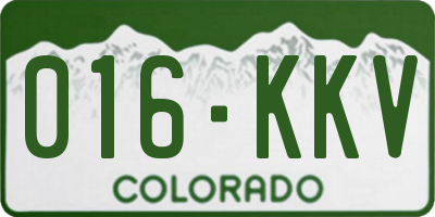 CO license plate 016KKV