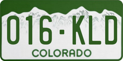 CO license plate 016KLD