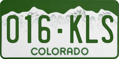 CO license plate 016KLS