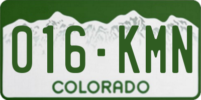 CO license plate 016KMN